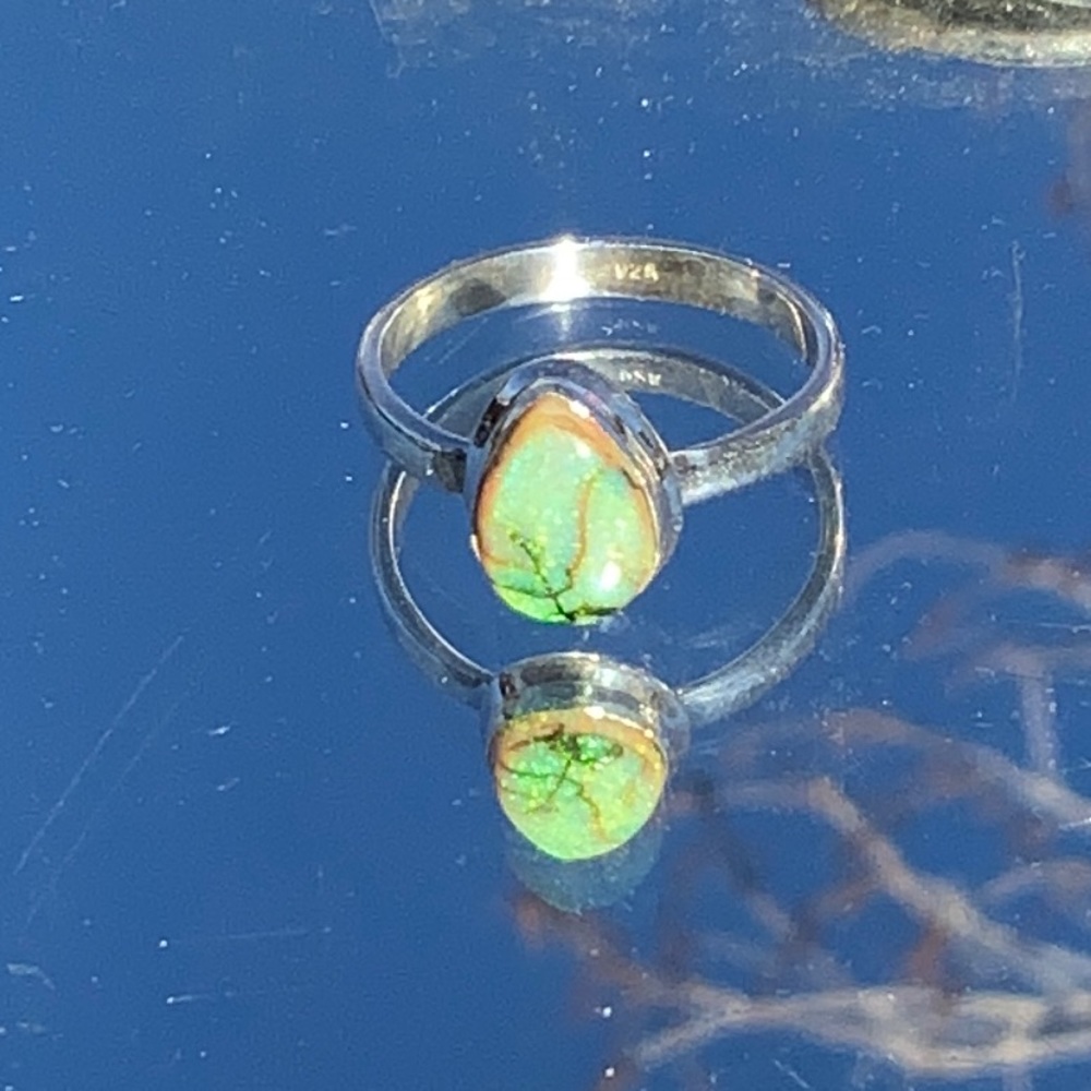 STERLING OPAL 925 STERLING SILVER RING, SIZE 8